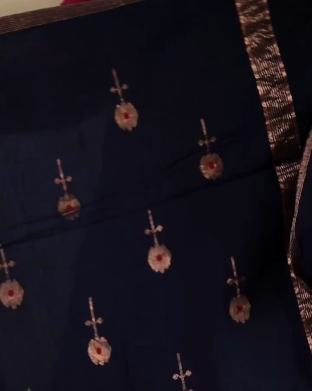 Golden Bloom Cotton Saree